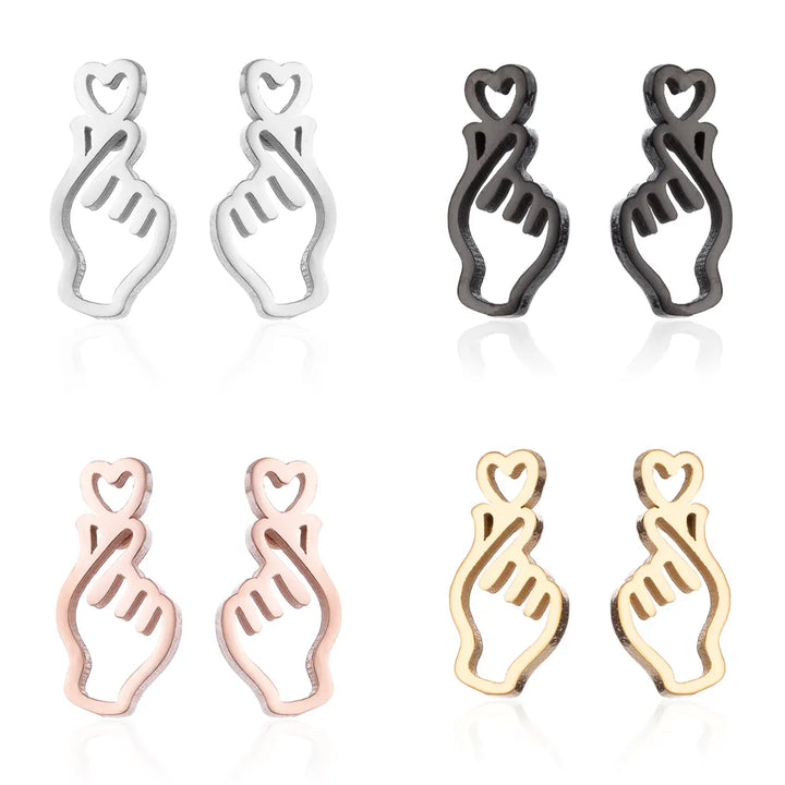 K-pop Love Stainless Earrings