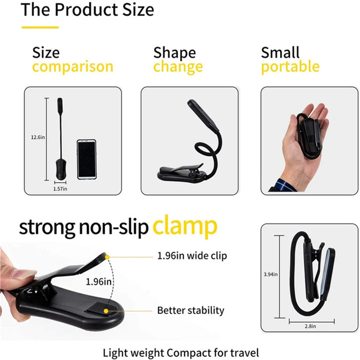 Rechargeable 7 LED Book Light