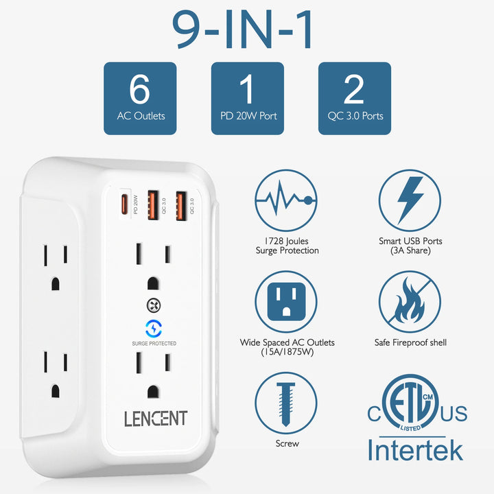 LENCENT Wall Socket Extender